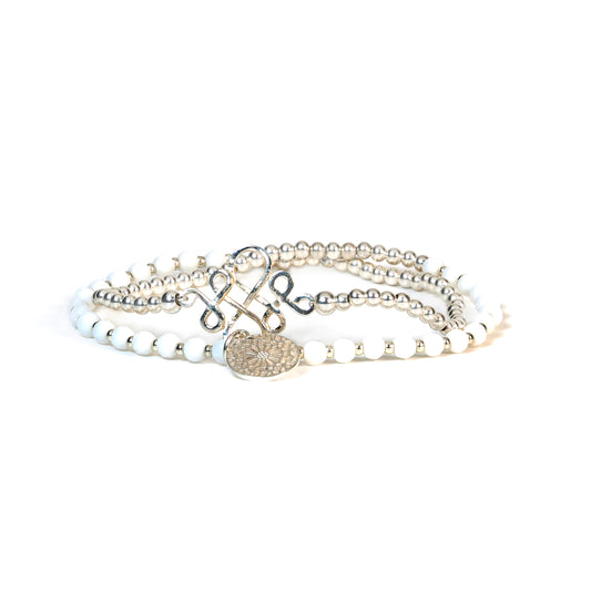 Armband „White Seed Infinity“